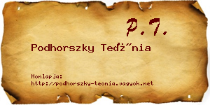 Podhorszky Teónia névjegykártya